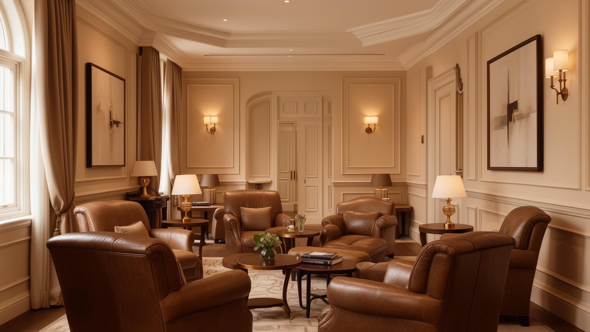 Refined private lounge interior